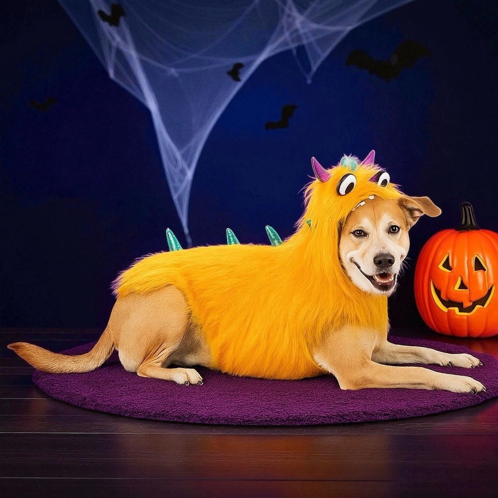 Hyde & EEK! Boutique Pet Orange Monster Dog Hoodie Costume – Large